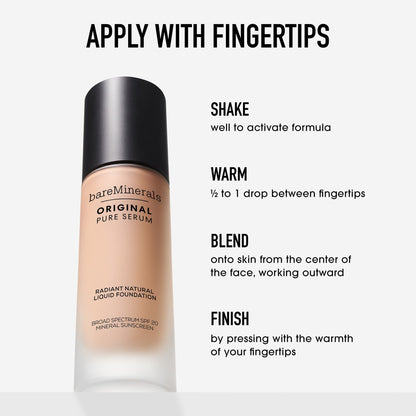 ORIGINAL Pure Serum Radiant Natural Liquid Foundation Mineral SPF 20