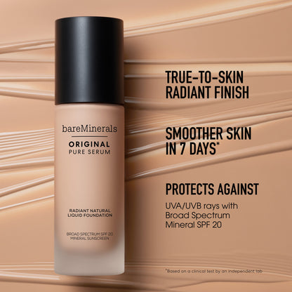 ORIGINAL Pure Serum Radiant Natural Liquid Foundation Mineral SPF 20